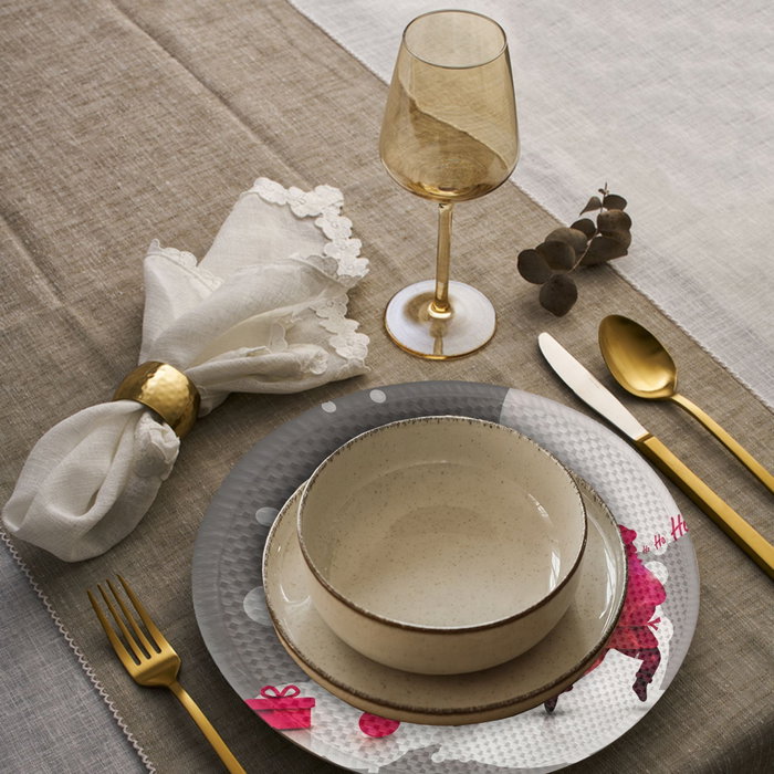 Hermia 2924 Mantel de Comedor, 80% Poliéster / 20% Algodón, Diámetro 37 cm, Pack 4 Piezas, Lavable